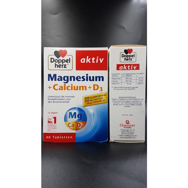 Hàng Đức Magnesium Calcium D3 hộp 40 viên