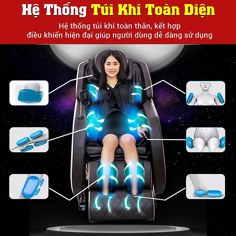 Ghế Massage Toàn Thân KING EDO 3D LUX-E5 💖𝐅𝐑𝐄𝐄 𝐒𝐇𝐈𝐏💖  Máy Mát xa Nhiệt - Chuyên Sâu Cho Cổ, Vai, Gáy, Lưng, Eo, Chân