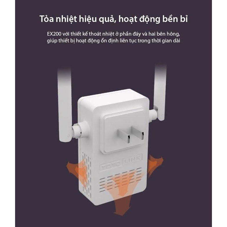 Bộ Kích Sóng Wifi Repeater 300Mbps Totolink EX200 - Hàng Chính Hãng bảo hành 24 tháng