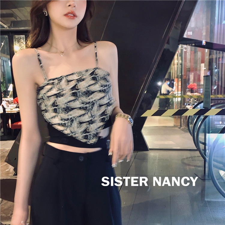 Xiaozhainv Áo 2 dây phong cách Retro Hàn Quốc sành điệu cho nữ | BigBuy360 - bigbuy360.vn