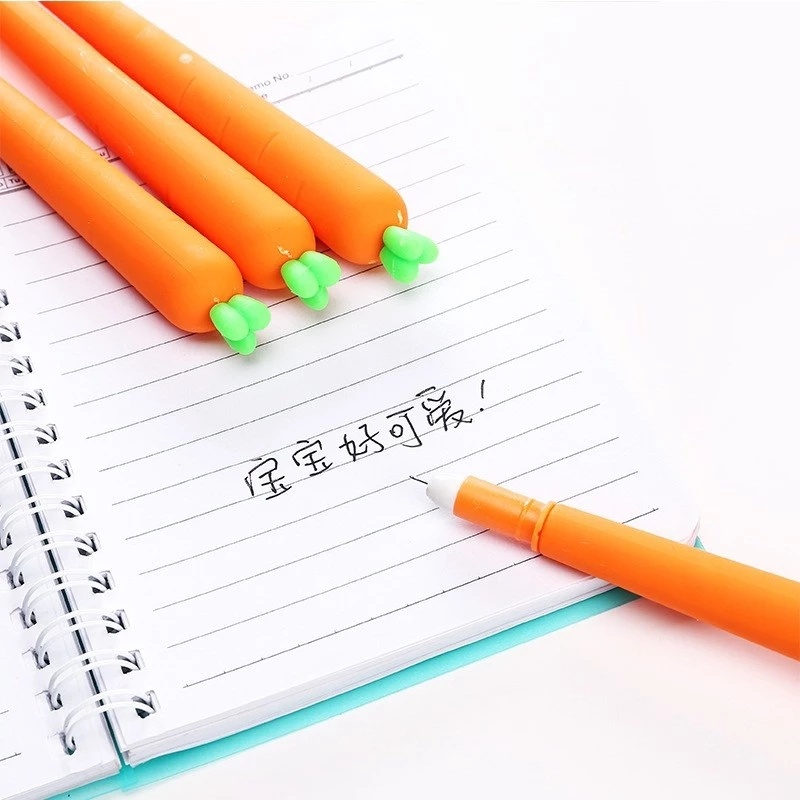 Bút gel kiểu củ cà rốt hoạt hình dễ thương mực đen ngòi 0.5mm cho học sinh/ văn phòng