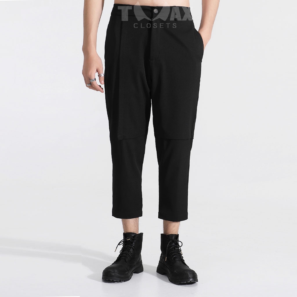 Quần baggy nam vạt giả TMAXCLOSETS cách điệu cá tính, vải kaki cotton  mềm mịn, thoáng mát TM-Q1026