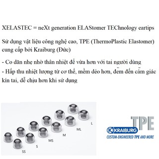 Nút tai nghe AZLA SednaEarfit XELASTEC trong suốt cho tai nghe in-ear TWS WF-1000XM3, Sennheiser Momentum True Wireless