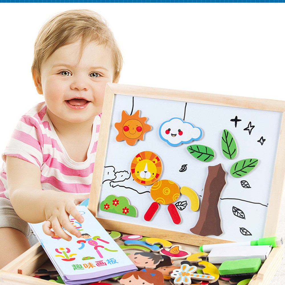 [NHIỀU MẪU] Bảng ghép hình, đếm số, bảng vẽ 2 mặt, gắn nam châm, đồ chơi bằng gỗ thông minh, cho bé trên 3 tuổi