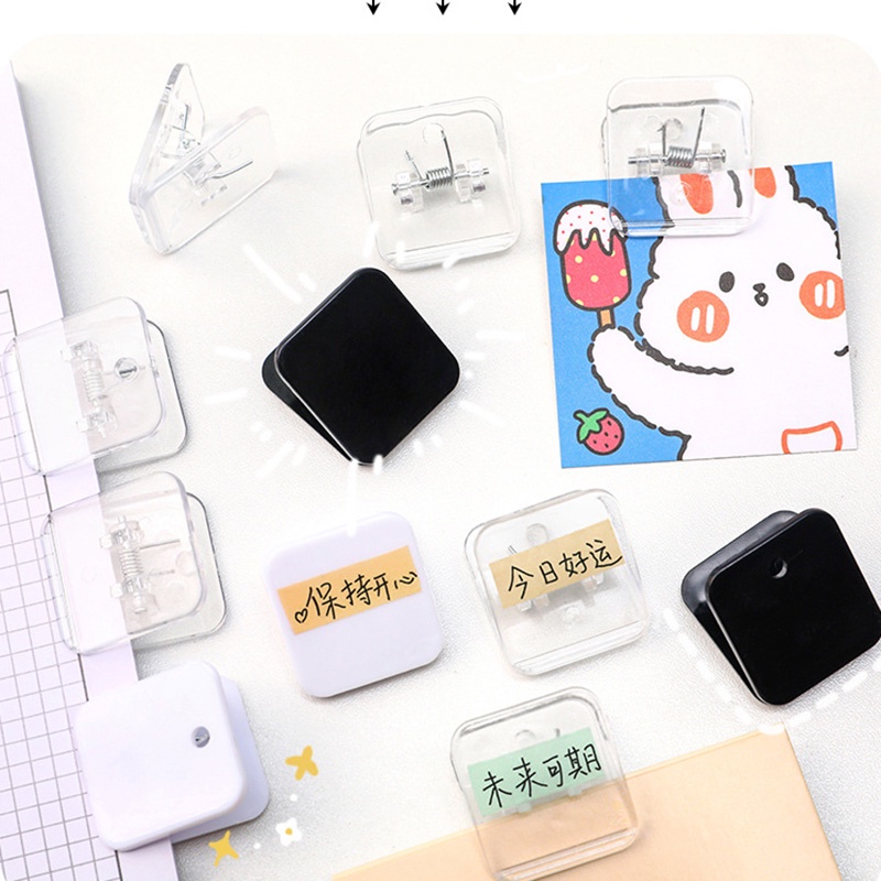 Kẹp Giấy Trong Suốt Hình Vuông Nhỏ Nhắn Dành Cho Học Sinh/Văn Phòng