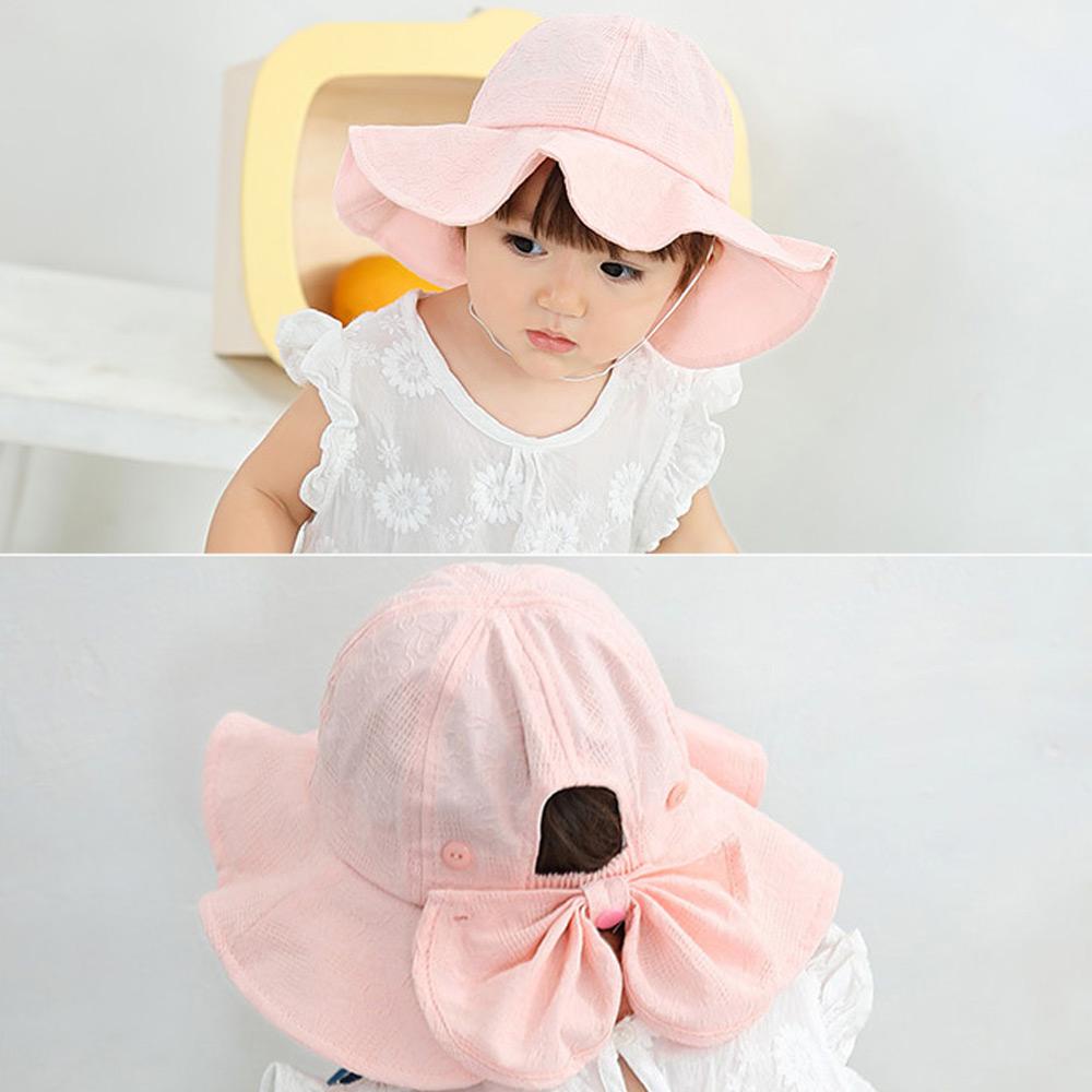 BSUNS Nón Bucket Chất Liệu Cotton Chống Tia UV Phối Nơ Thời Trang Xuân Hè Cho Bé 2-4 Tuổi