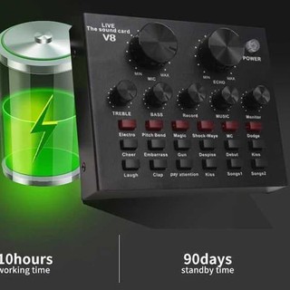 Thẻ âm thanh usb MIXER LIVE STREAMING BROADCAST V8