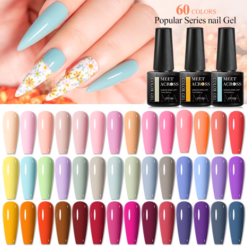 Gel sơn móng tay MTSSII MEET ACROSS UV dạng lột nhiều màu sắc tùy chọn sáng bóng xinh xắn 7ml