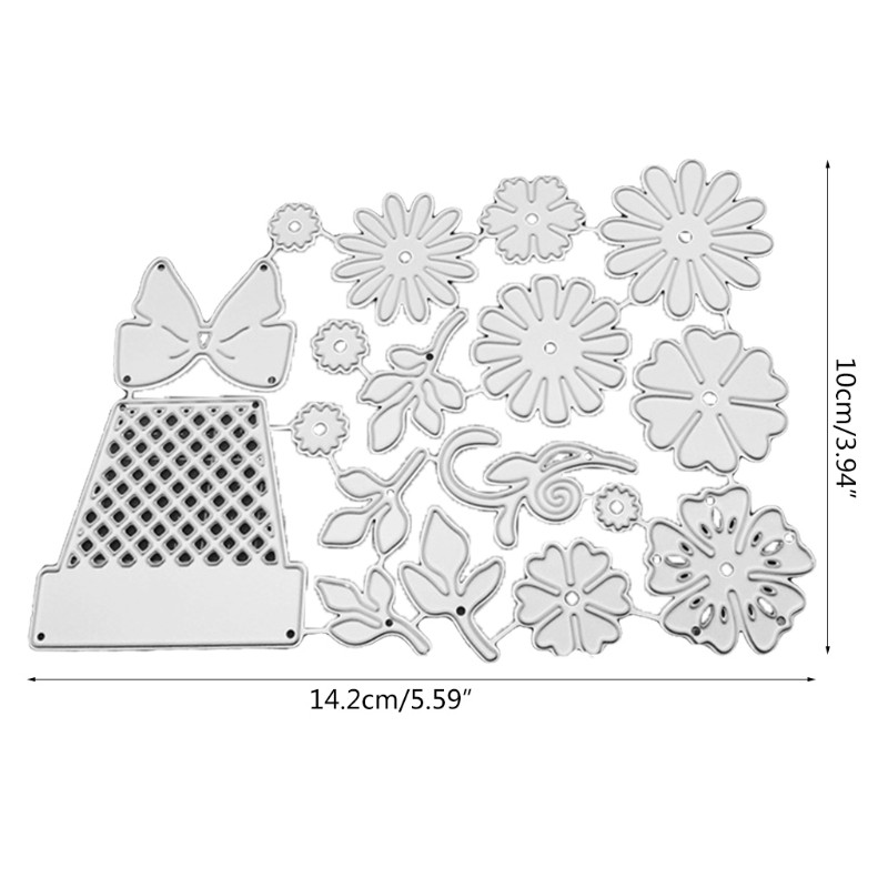 Khuôn Cắt Giấy Kim Loại Hình Chậu Hoa Xinh Xắn