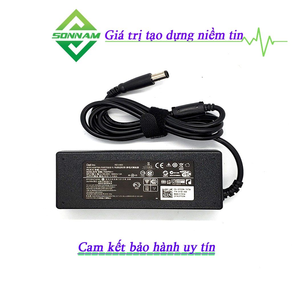 Sạc Laptop DELL Zin 19.5V - 4.62A Chân Kim To Bảo Hành Đổi Mới 12 Tháng