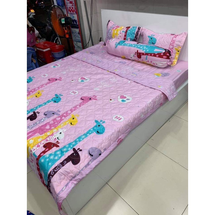 Bộ chăn hè ga gối kèm vỏ gối ôm 5 món 2mx2m2-có chọn mẫu