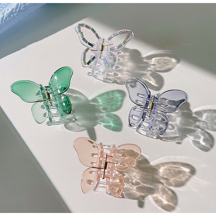 Kẹp tóc càng cua trong suốt hình bướm phong cách Hàn Quốc dành cho nữ