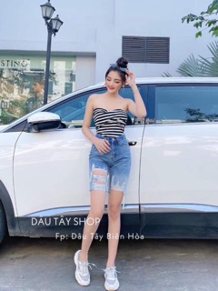 Quần Jeans Ngố Nữ Rách
