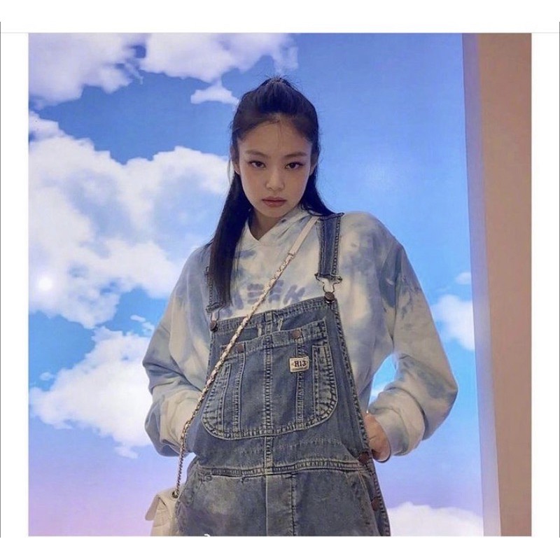 combo 3 món: áo hoddie jennie + áo croptop xanh + quần xám (yuqis_are_yuqi)