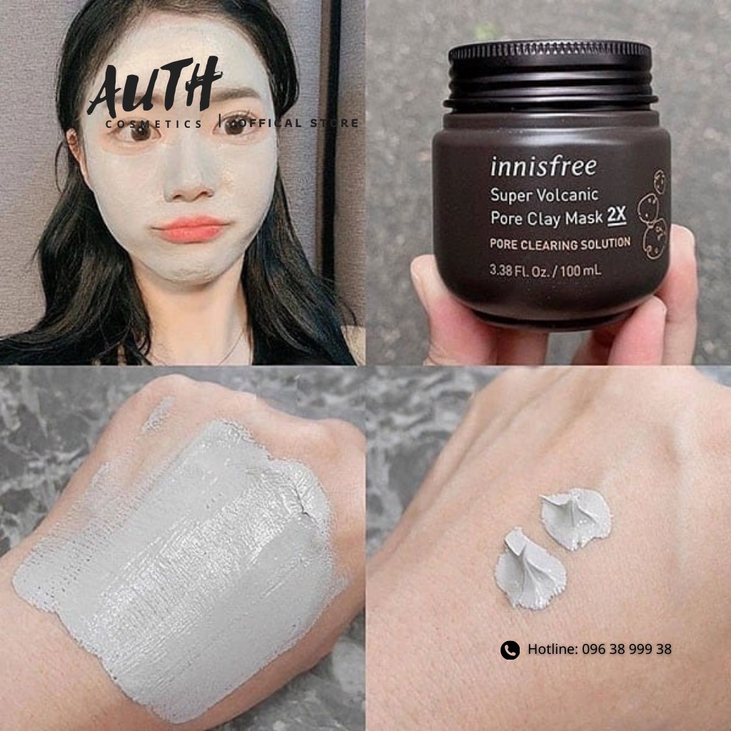 Mặt Nạ Đất Sét Innisfree Super Volcanic Pore Clay Mask 2X Giảm mụn ẩn, mụn đầu đen, kiềm dầu, se khít lỗ chân lông