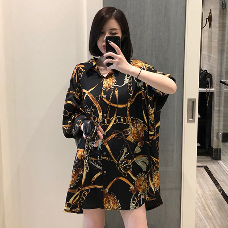 Áo sơ mi cổ bẻ tay dài phối nút thiết kế thanh lịch cho phái nữ