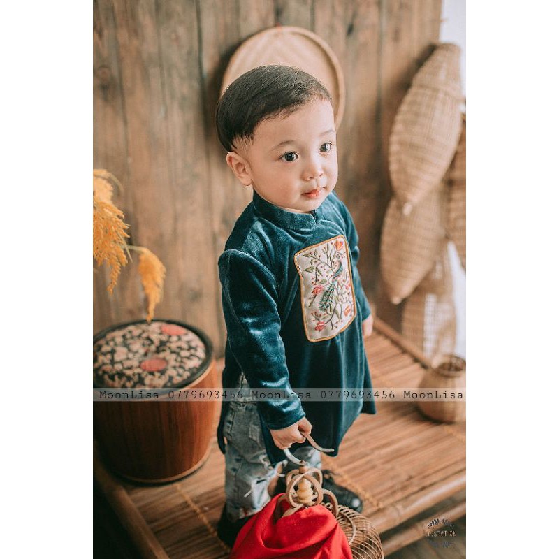 Áo dài thêu công cho bé trai Sản Xuất Trực Tiếp MOONLISA