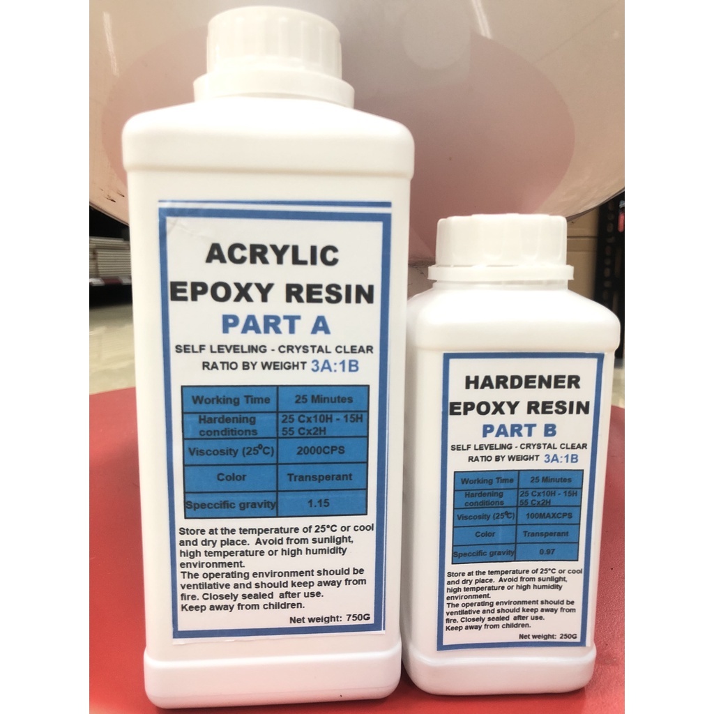 [Lộc'art Store]Acrylic Epoxy Resin (Nhựa trong suốt) 1kg 2 chai