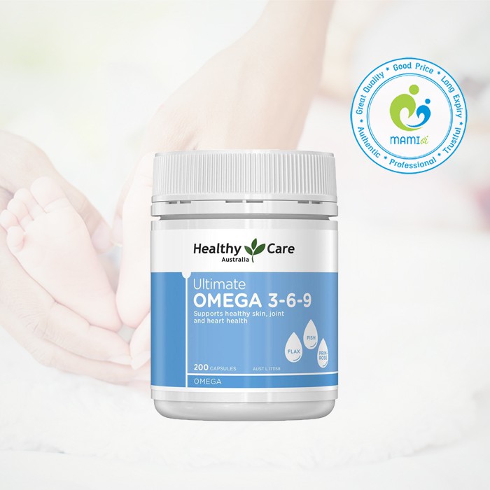 Viên uống omega (200v) hỗ trợ tuần hoàn, bảo vệ tim mạch cho người từ 2 tuổi trở lên Healthy Care Ultimate Omega 369, Úc