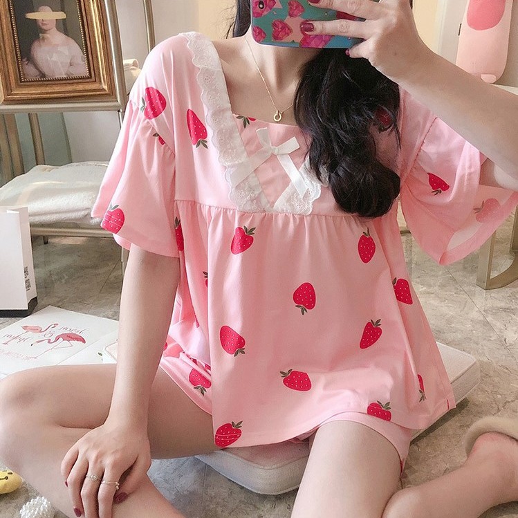 Đồ Bộ Tay Ngắn Quần Đùi Baby Doll Siêu Xinh - DB021 | BigBuy360 - bigbuy360.vn
