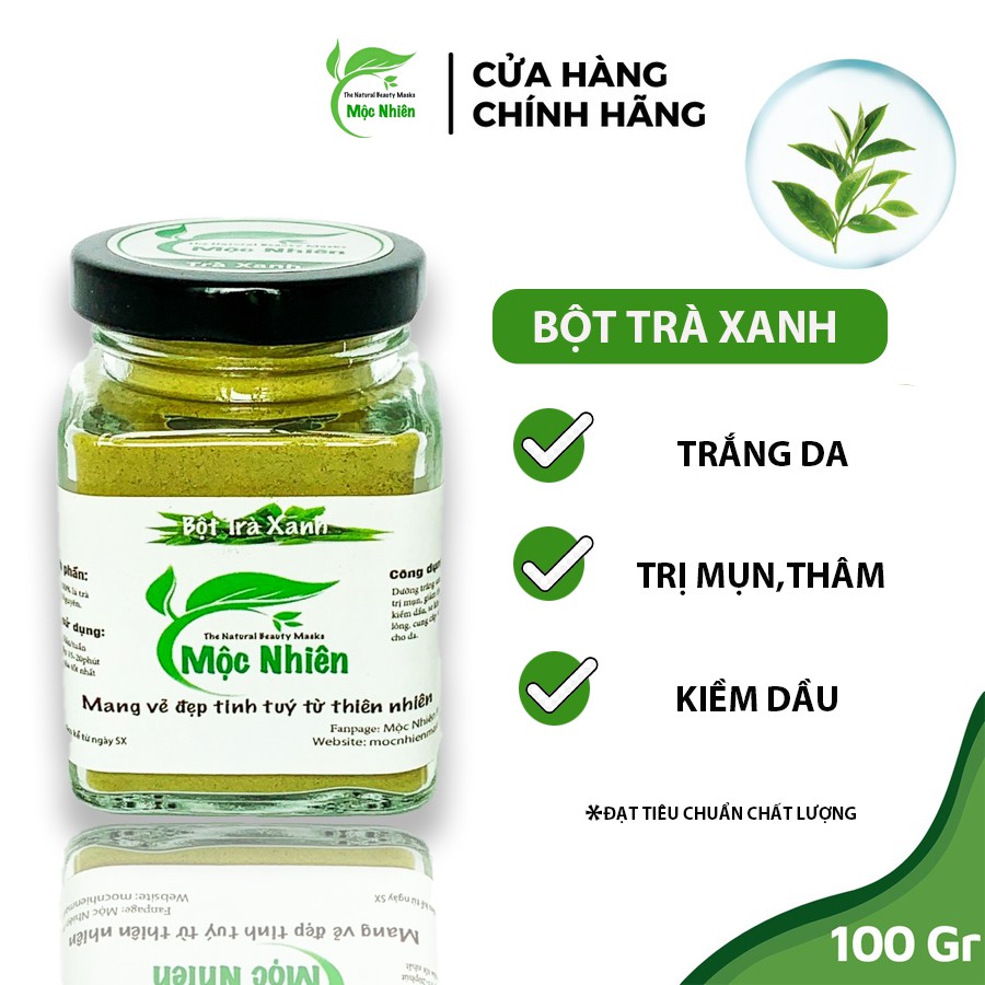 [CAM KẾT] Bột Trà Xanh cao cấp Mộc Nhiên 100% nguyên chất (100gam)