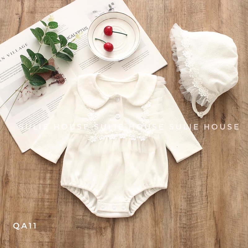 Set body kèm mũ tiểu thư cho bé - QA11