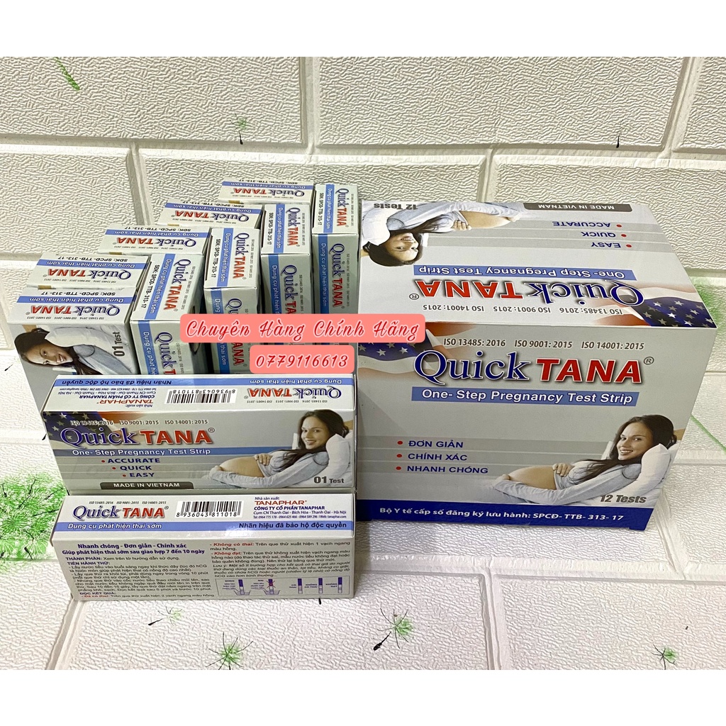 Hộp 12 Que Thử Thai QuickTana 5mm Phát Hiện Thai Sớm - Tiện Lợi, Chính Xác ( 1 Hộp Lớn )