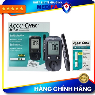 Máy Đo Đường Huyết ACCU-CHEK Active Công Nghệ Không Code Tiện Lợi, Kèm 10 Kim Lấy Máu