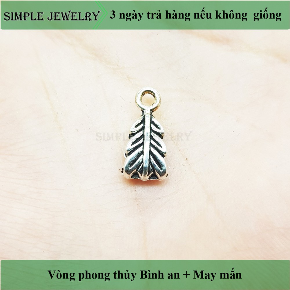 Charm bạc lá cây dùng để mix vòng đeo tay, vòng phong thủy cực xinh