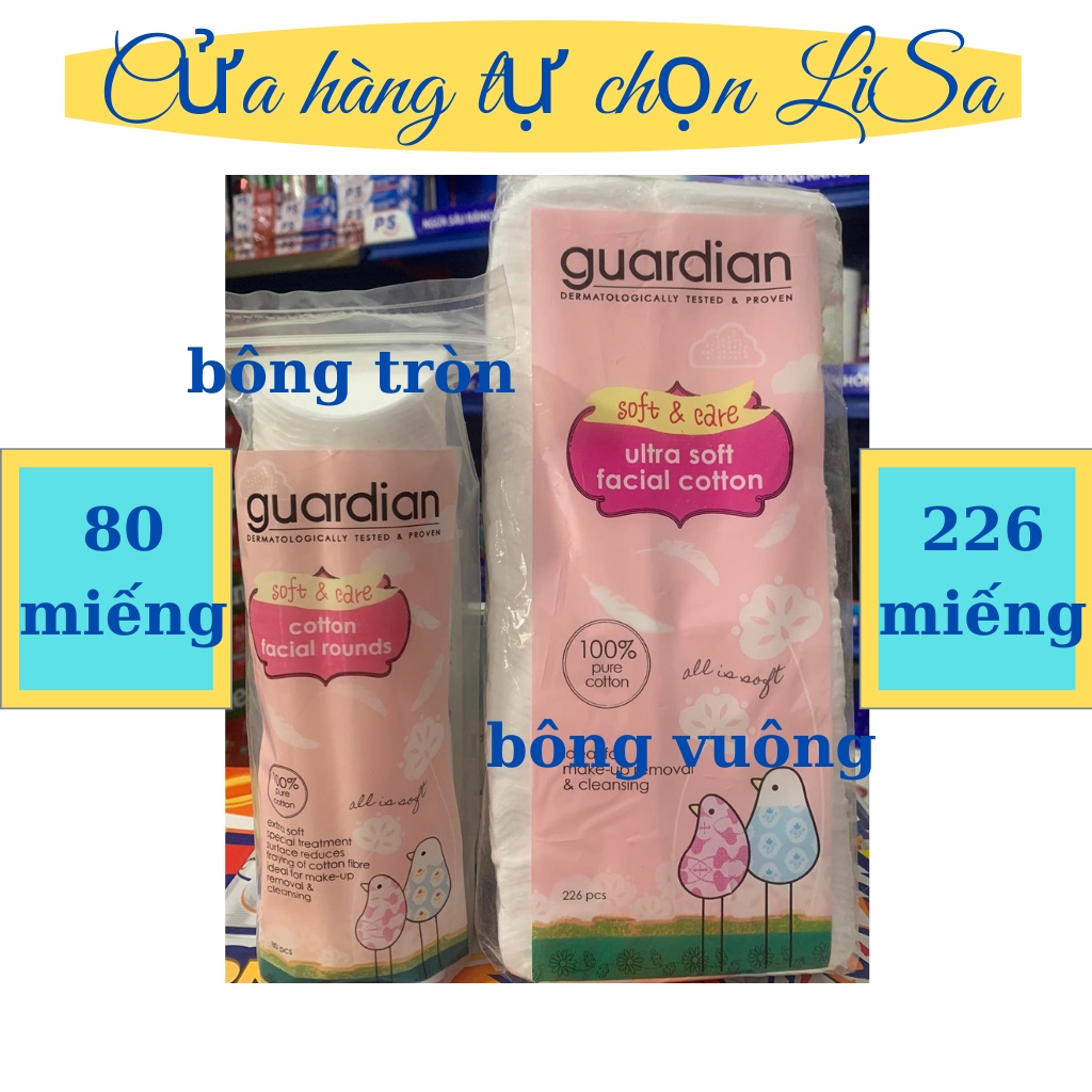 Bông tẩy trang Guardian 80 miếng , 226 miếng