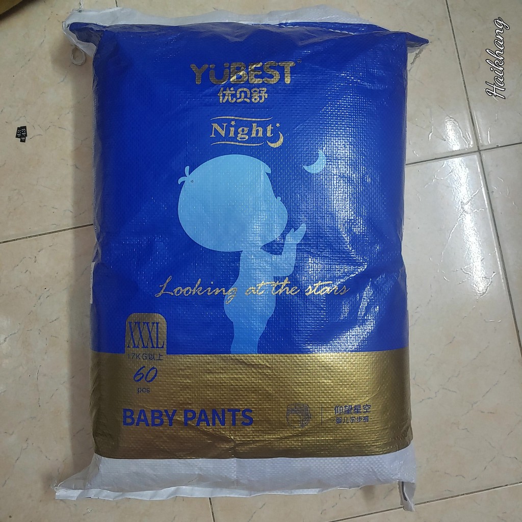 Bỉm YUBEST NIGHT nội địa Trung Quốc quần M76, L72, XL68, XXL64,XXXL62