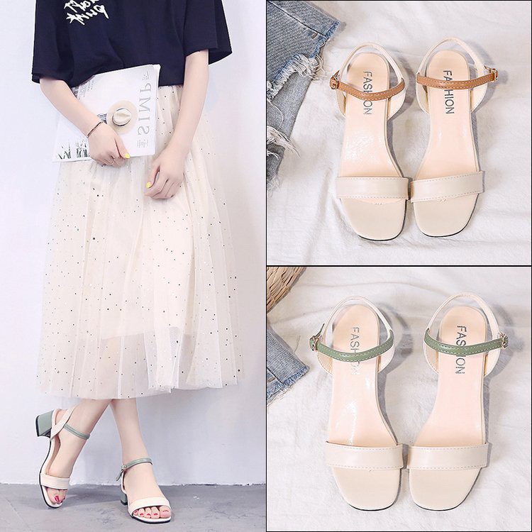 Giày sandal nữ Hàn Quốc 6p siêu hot - Giày tiểu thư xinh xắn, quai ngang chắc chắn,bền, đẹp, nhiều màu