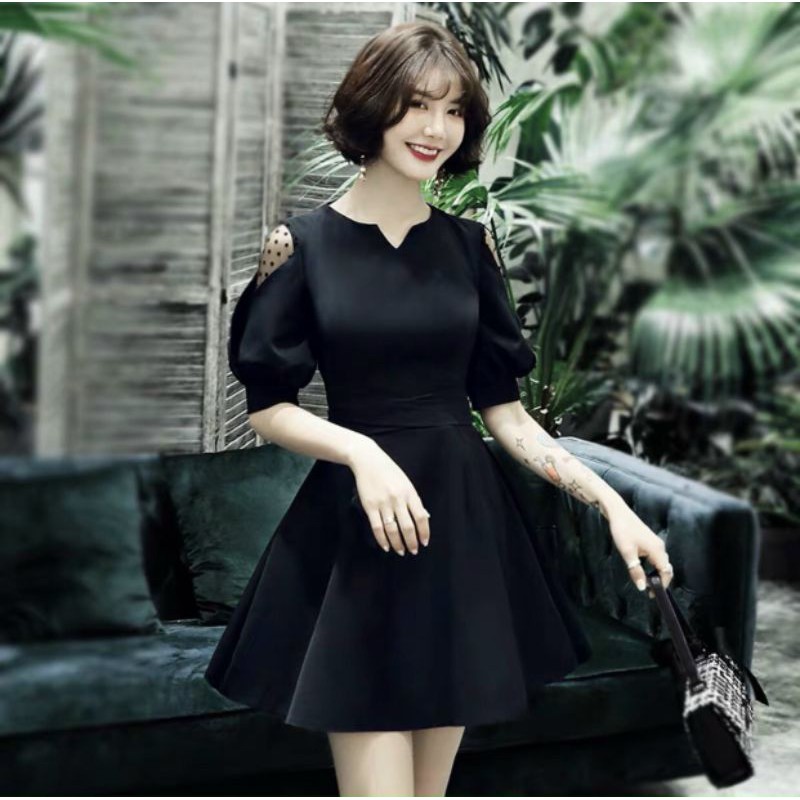 Đầm dự tiệc phối tay lưới bigsize 65_95 kì | BigBuy360 - bigbuy360.vn