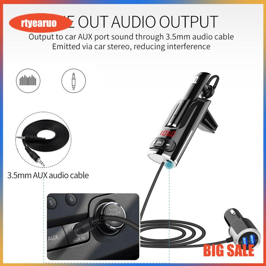 Wireless 5.0 FM Transmitter Handsfree Car Kit Wireless Car MP3 Audio Player