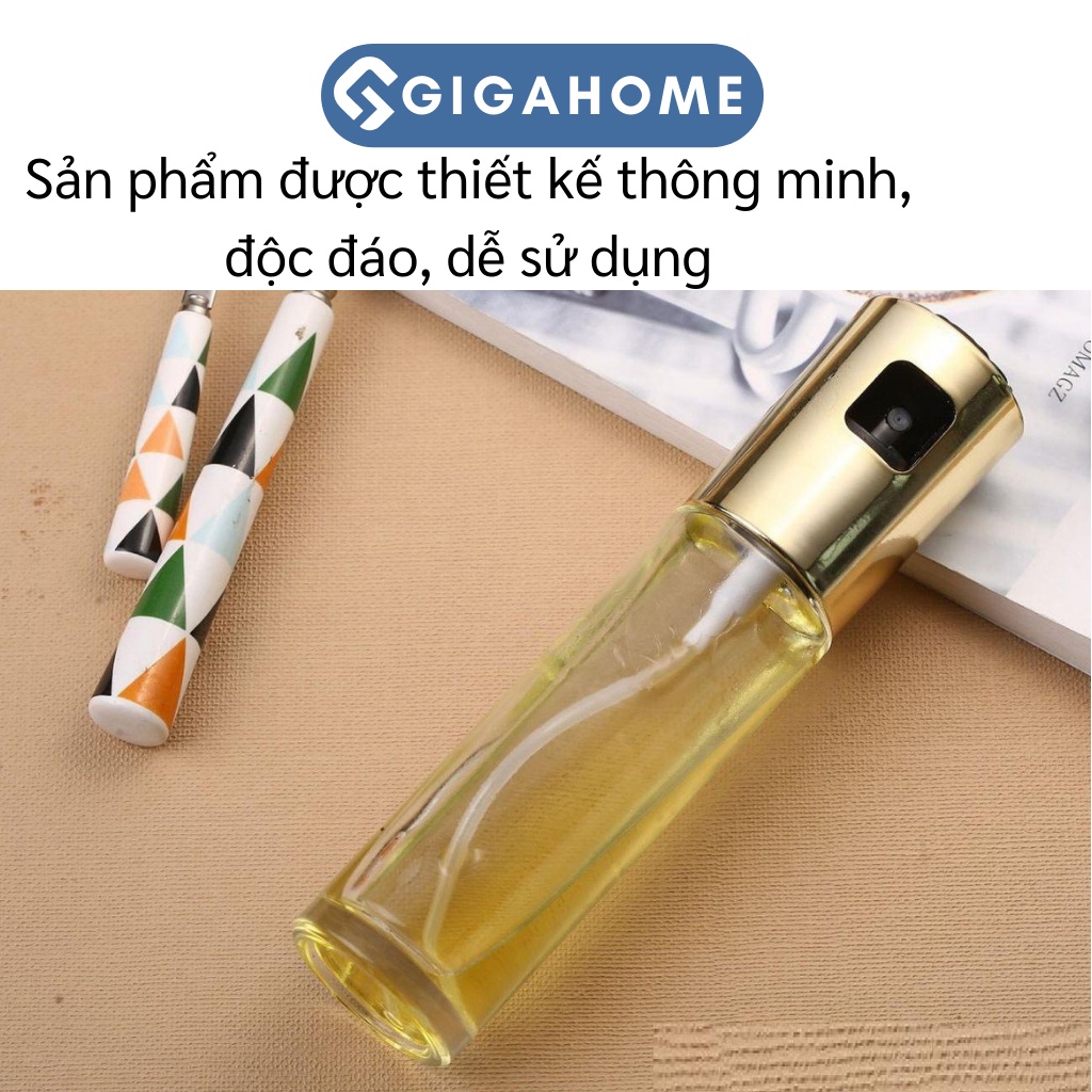 Bình Xịt Dầu Ăn Dạng Phun Sương GIGAHOME Thủy Tinh Cao Cấp Cho Nồi Chiên 100ml 8809