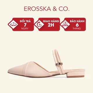 Giày cao gót Erosska thời trang mũi nhọn hở gót cao 2cm màu nude _ EL004