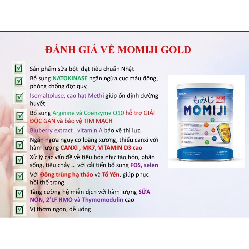 sữa bột tiểu đường Momiji gold 900g