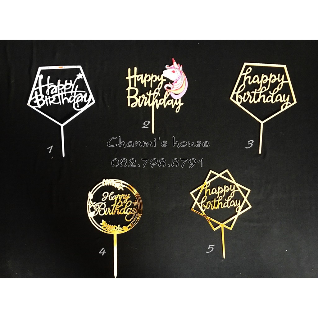 Topper mica ( mica cắm bánh)