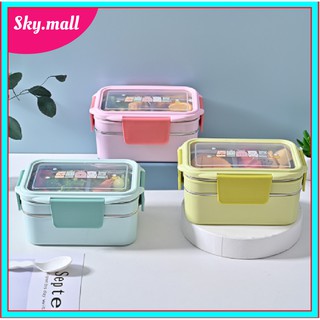 Hộp cơm inox 2 tầng , Hộp cơm trưa inox hai tầng giữ nhiệt，hộp cơm băn phòng, hộp cơm để lò vi sóng