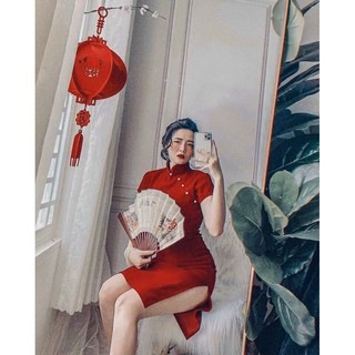 ĐẦM NHUNG ĐỎ CỔ TÀU