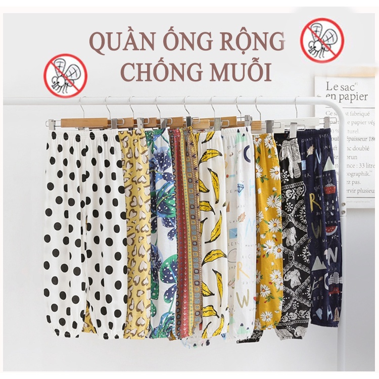 Quần Dài Chống Muỗi ống rộng chất liệu Linen Cho Bé Trai Bé Gái Từ 1 đến 6 tuổi