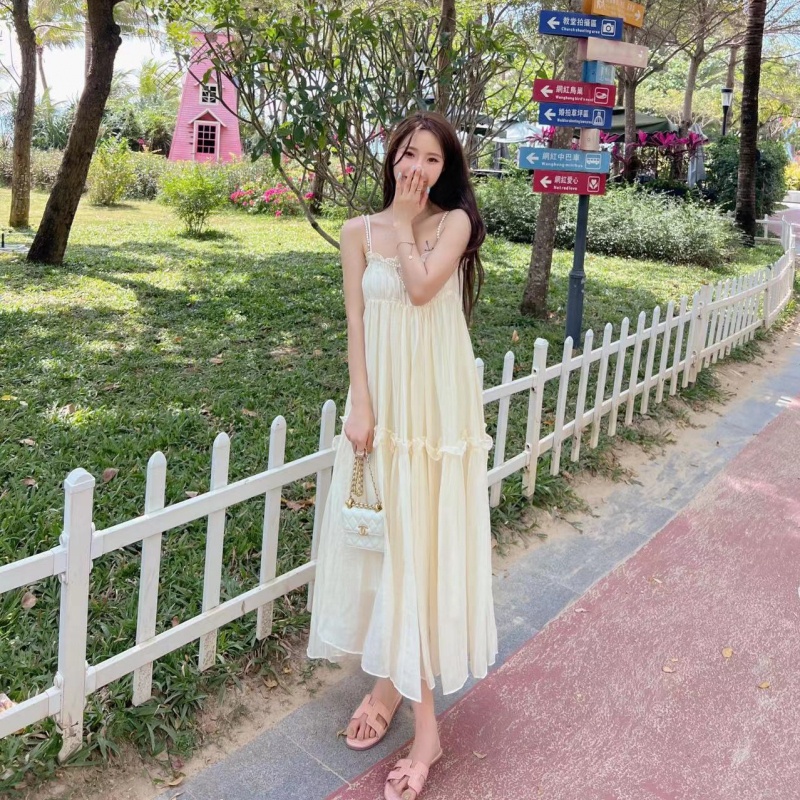 Jane Đầm babydoll midi đi biển mùa hè xòe nhẹ xinh ẢNH THẬT CUỐI | C409