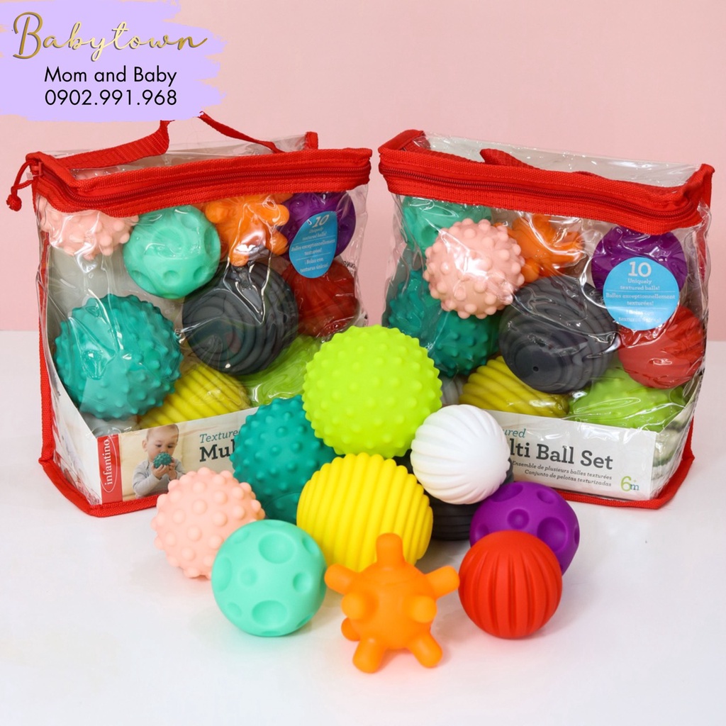 Set 6 - 10 banh cảm giác INFANTINO TEXTURED MULTI BALL SET