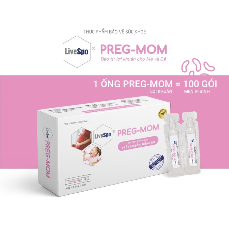 Men tiêu hóa bào tử lợi khuẩn cho bé LiveSpo Preg-Mom [10 ống x 5ml]