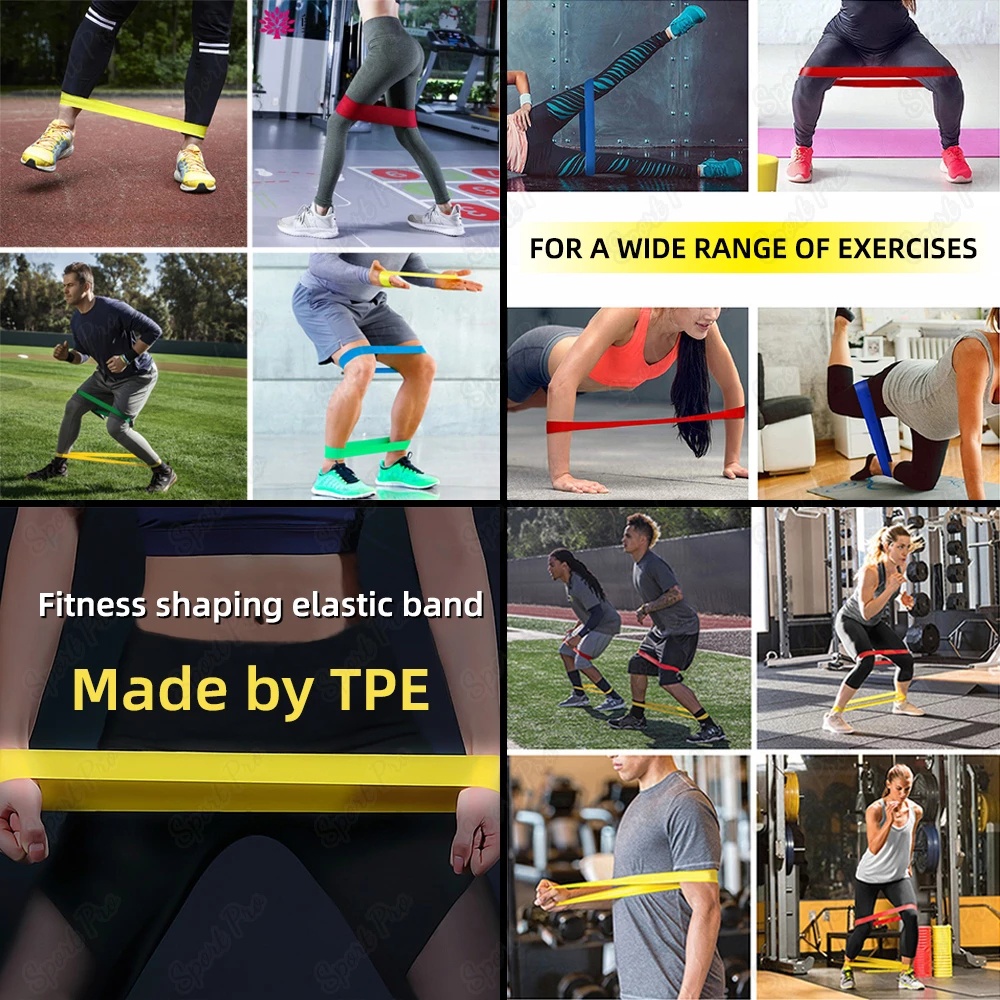 Dây kháng lực cao su đàn hồi 0.35mm-1.1mm hỗ trợ luyện tập yoga/ pilate/ thể hình chuyên dụng