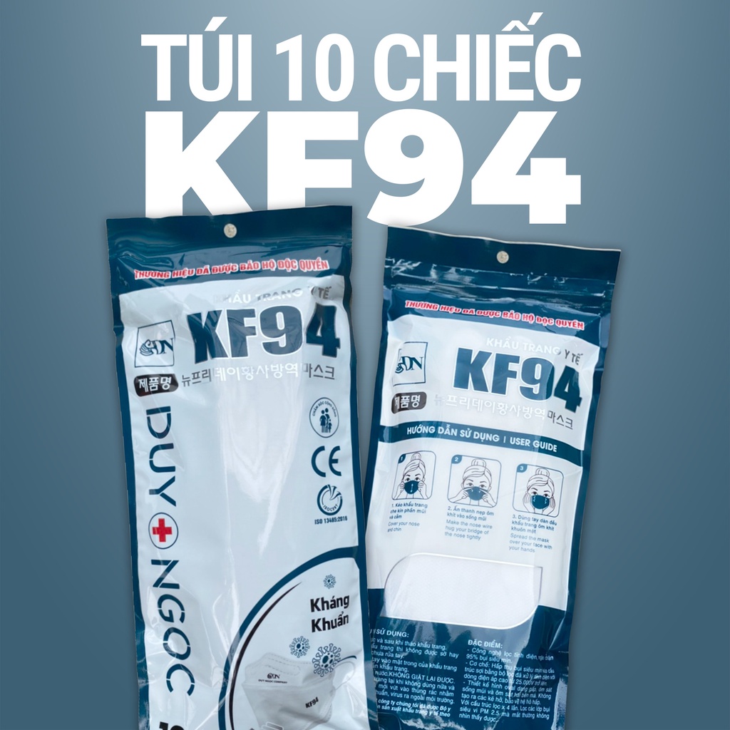 [Túi 10 chiếc] Khẩu trang KF94 4D - 4 lớp công nghệ hàn quốc (2 mẫu bao bì)