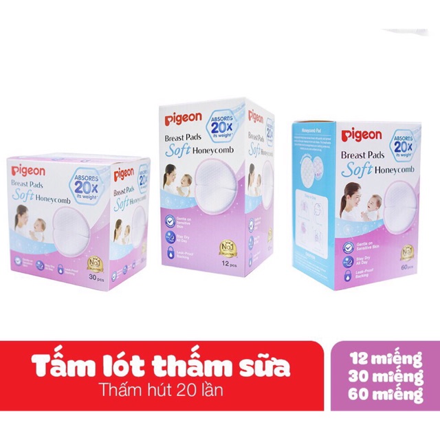 Tấm lót thấm sữa Pigeon 12/30/60 miếng/hộp