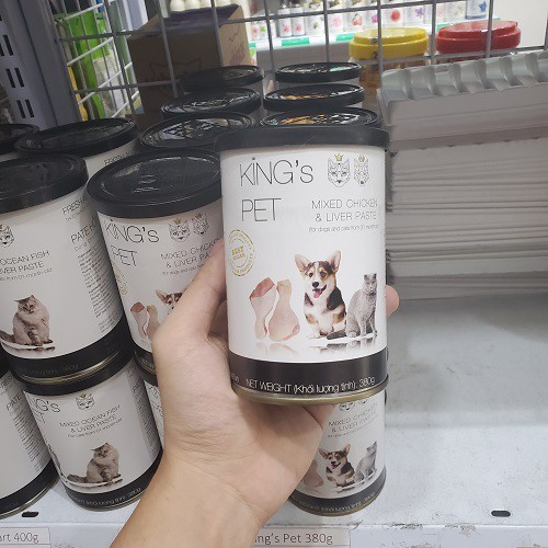 380gr Pate hỗn hợp Gà King’s Pet Lon - Thức ăn cho chó mèo