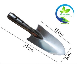 Xẻng làm vườn làm bằng thép chất lượng cao kích thước 8cmxdai 27cm