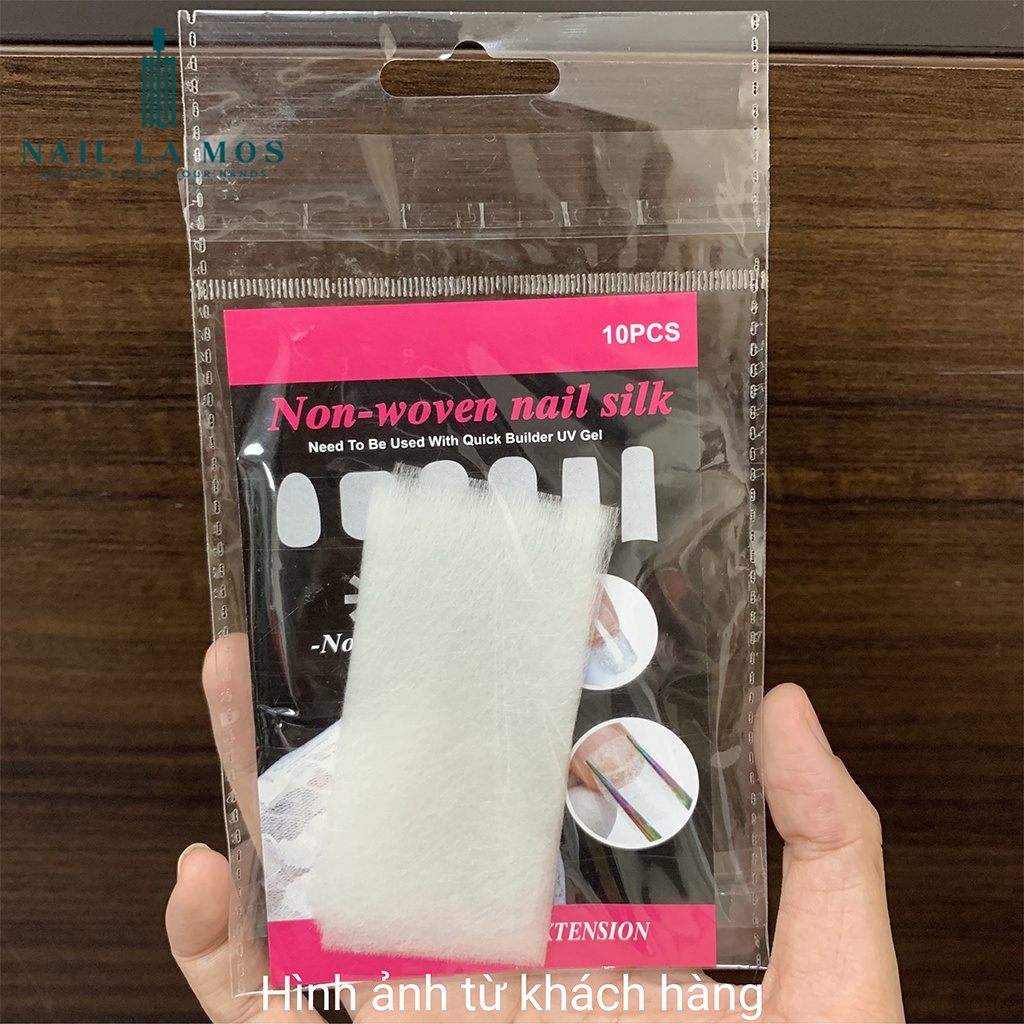 Set 10 miếng giấy lụa nối dài móng nhanh và bền, đẹp tự nhiên